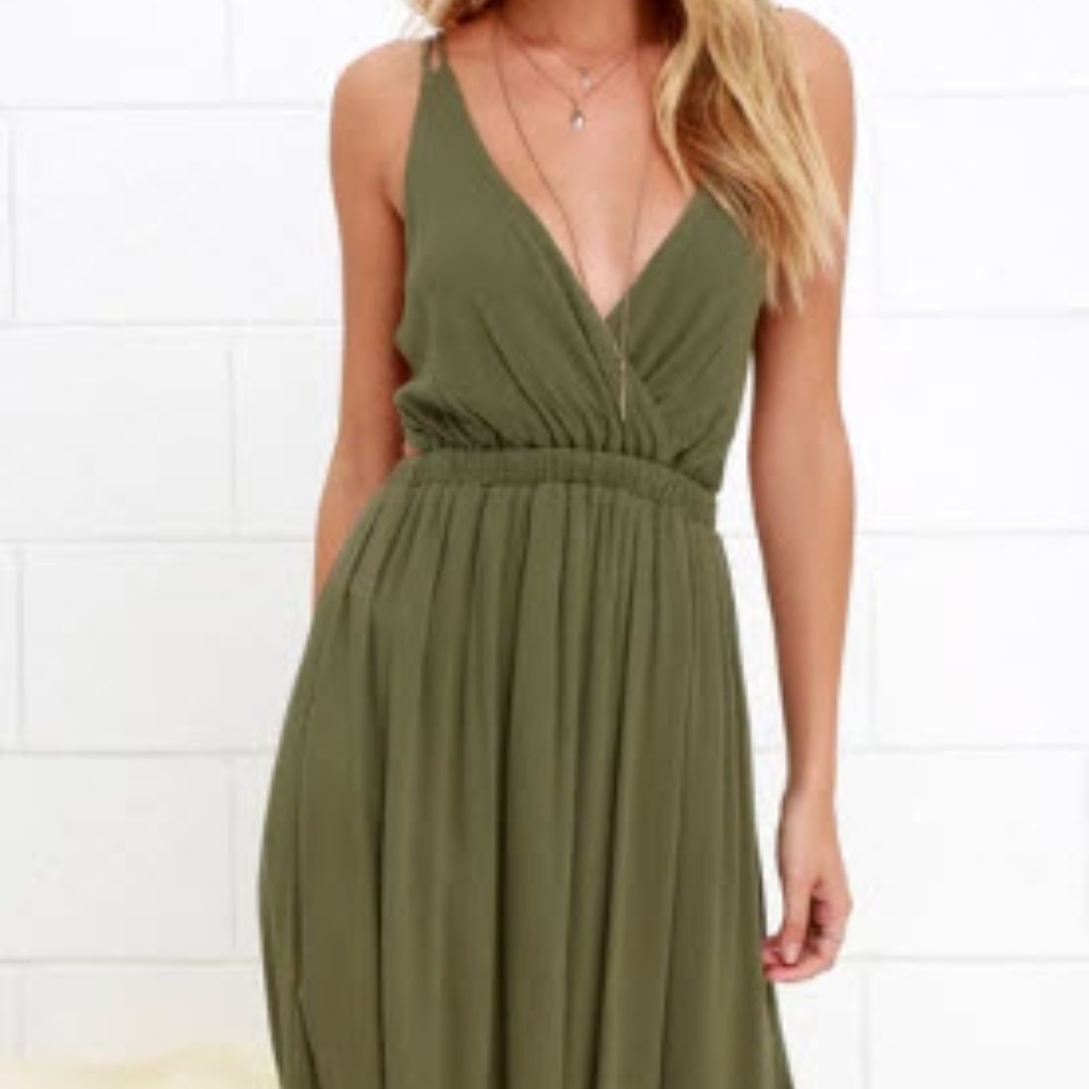 Lulu's Green Maxi Dress